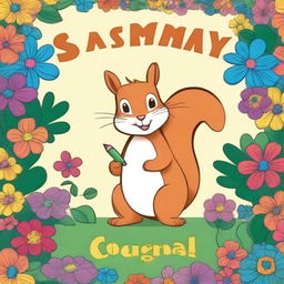 Create a book cover for 'Sammy the Squirrel Coloring Book'