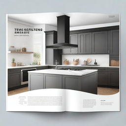 Create a detailed and visually appealing cover page for a kitchen design book