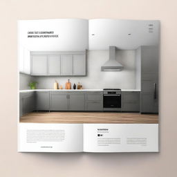 Create a detailed and visually appealing cover page for a kitchen design book by Onelook