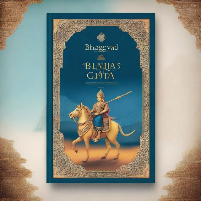 Create an elegant and captivating book cover for the Bhagavad Gita, a sacred Hindu scripture