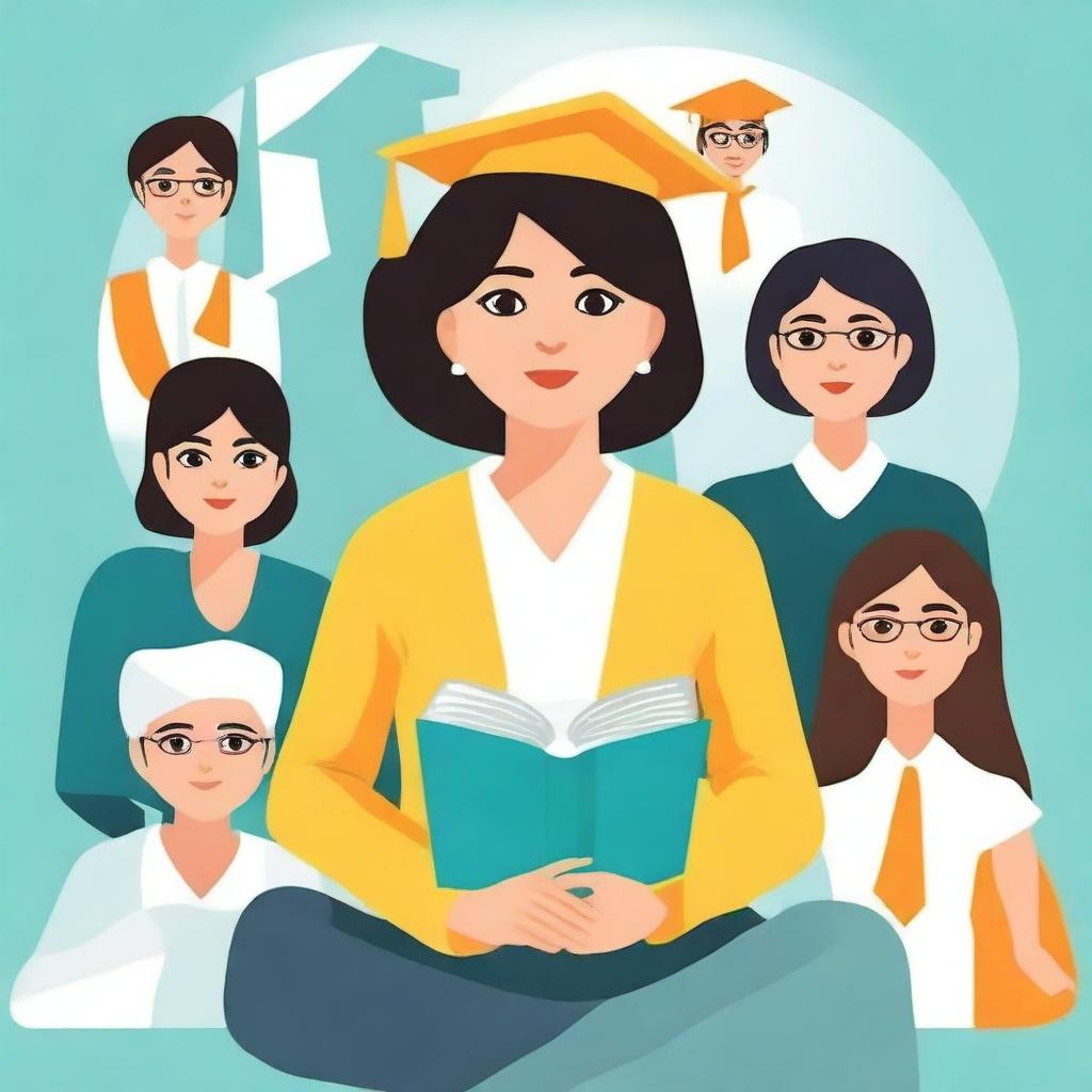 Create a book cover for a research report titled 'Women and Education System of India'