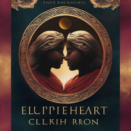 A captivating book cover for 'Eclipsed Hearts,' a story about two lovers cursed as the sun and the moon after their betrayal