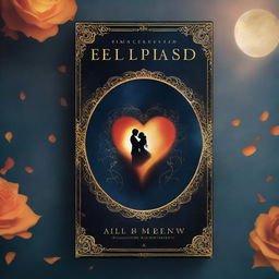 A captivating book cover for 'Eclipsed Hearts,' a story about two lovers cursed as the sun and the moon after their betrayal