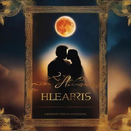 A captivating book cover for 'Eclipsed Hearts,' a story about two lovers cursed as the sun and the moon after their betrayal