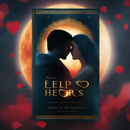 A captivating book cover for 'Eclipsed Hearts,' a story about two lovers cursed as the sun and the moon after their betrayal