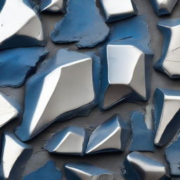 Adamantium has a deep, shimmering silver color with a slight, mesmerizing blue hue, giving it an otherworldly and majestic appearance