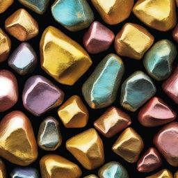 Orichalcum is an ore that boasts a radiant, golden color with subtle iridescent undertones, reflecting light in a dazzling array of hues