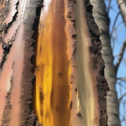 Create an image of the raw sap of the Elastwood tree