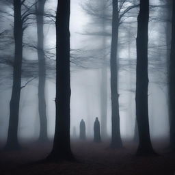 A mysterious and eerie scene titled 'Whispers in the Shadows'