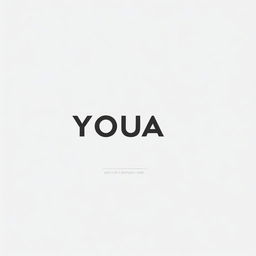 A minimalist design featuring a white background with the text 'YOUA' prominently displayed in the center