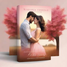 Create a captivating book cover for a romantic love story set in reality