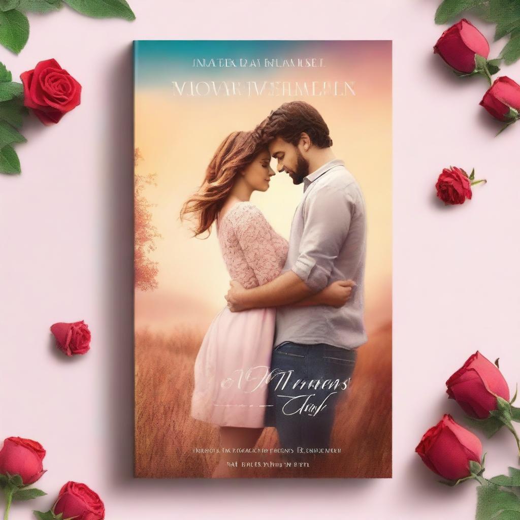 Create a captivating book cover for a romantic love story set in reality