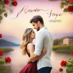 Create a captivating book cover for a romantic love story set in reality