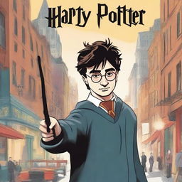 Create a book cover titled 'Harry Potter: New Yorker Has to Come'