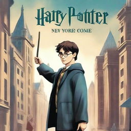 Create a book cover titled 'Harry Potter: New Yorker Has to Come'