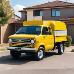 An image of a modified Toyota E100 Corolla with an old Hilux tub back, transformed into a ute