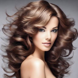 Create an image of a person with an abundance of thick, luxurious hair