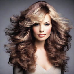 Create an image of a person with an abundance of thick, luxurious hair