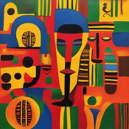 Create an abstract artwork inspired by Ethiopian culture