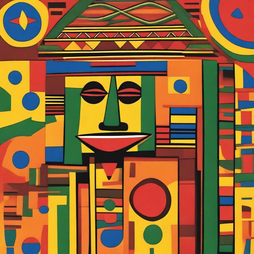 Create an abstract artwork inspired by Ethiopian culture