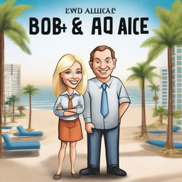 Create a book cover for the title 'Bob and Alice'