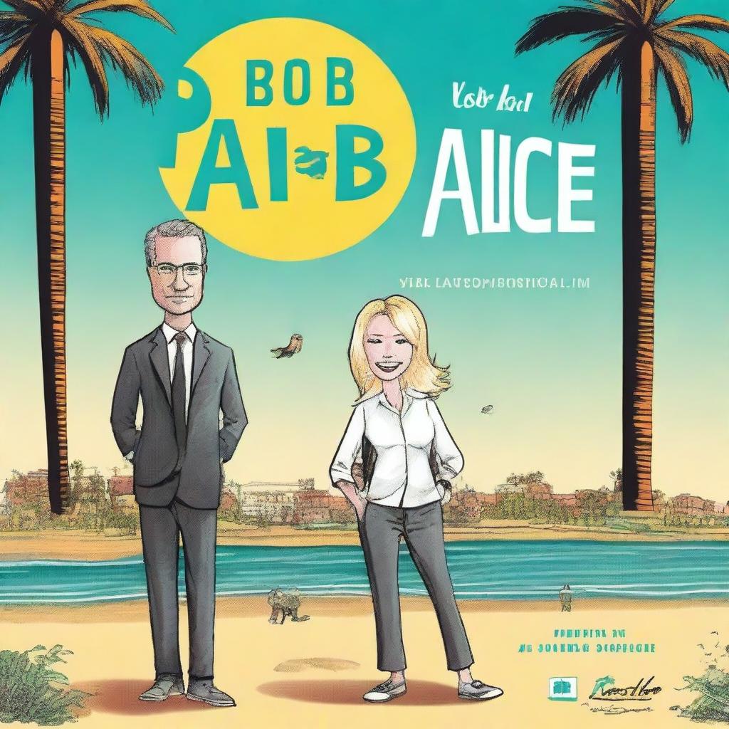 Create a book cover for the title 'Bob and Alice'