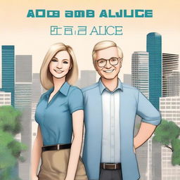 Create a book cover for a book titled 'Bob and Alice'