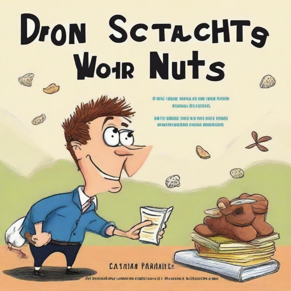 Create a book cover for the book titled 'Don't Scratch Your Nuts: Lessons to Overcome Procrastination' written by Sam Gardner