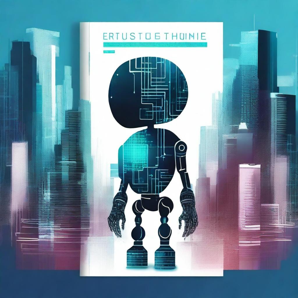 Design a captivating teenage book cover that explores the world of artificial intelligence and computers