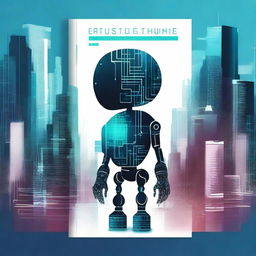 Design a captivating teenage book cover that explores the world of artificial intelligence and computers