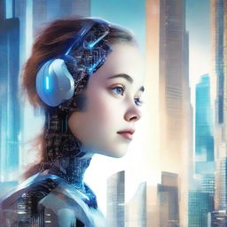 Create a captivating teenage book cover that explores the world of artificial intelligence and computers