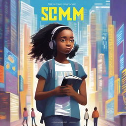 Create a captivating teenage book cover that explores the world of artificial intelligence and computers