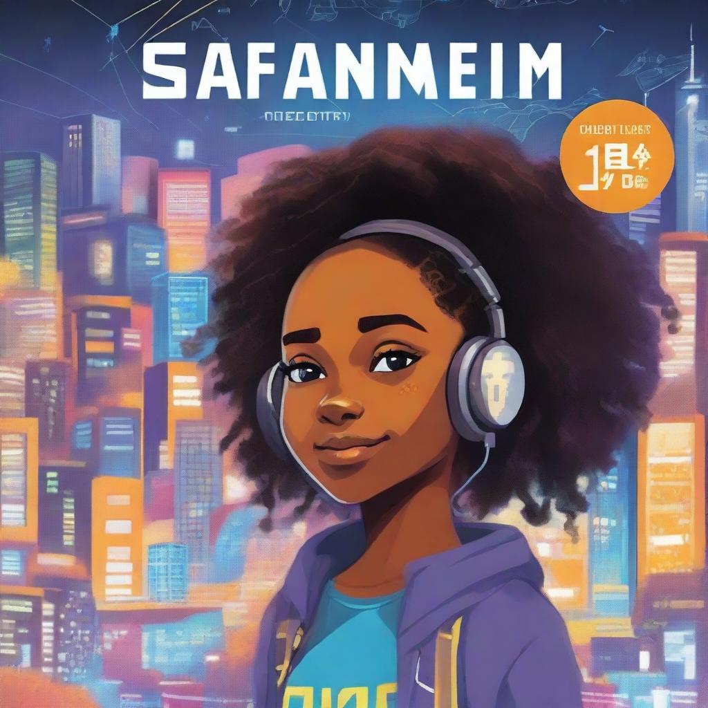 Design a captivating teenage book cover that explores the world of artificial intelligence and computers