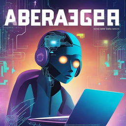 Design a captivating teenage book cover that explores the world of artificial intelligence and computers