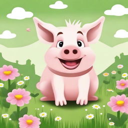 Create an image of an irresistible hog that is both charming and adorable