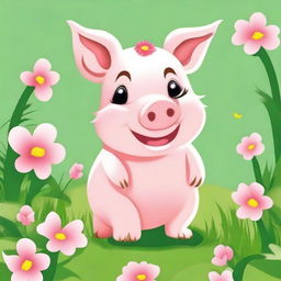 Create an image of an irresistible hog that is both charming and adorable