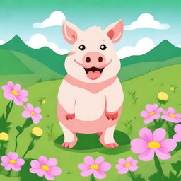 Create an image of an irresistible hog that is both charming and adorable