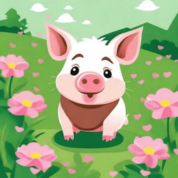 Create an image of an irresistible hog that is both charming and adorable