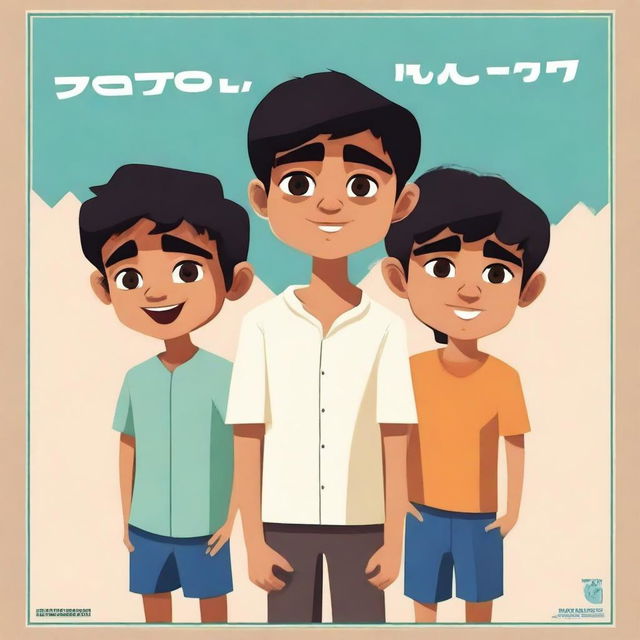 Create a movie poster featuring two brothers standing on either side of their middle sister