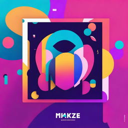 Create an eye-catching album cover with vibrant colors, featuring abstract shapes and a modern design