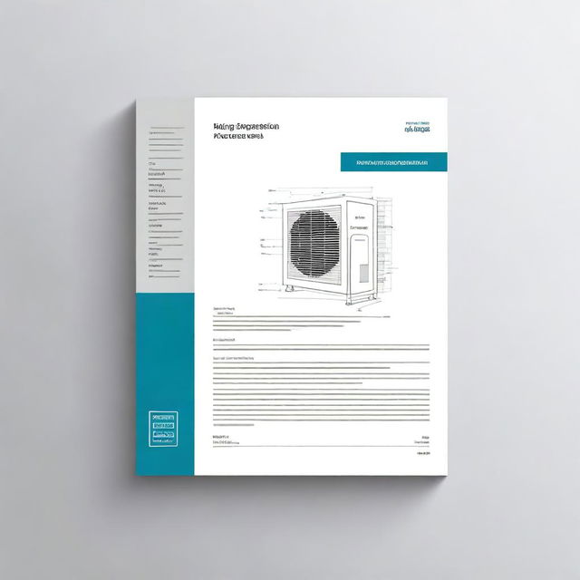 Create a detailed image of a technical handbook cover titled 'Standard Technical Specification for Air Conditioning and Mechanical Ventilation'