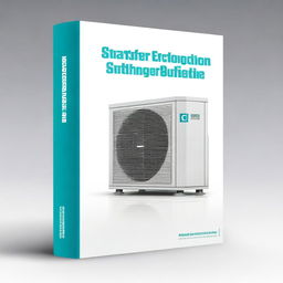 Create a detailed image of a technical handbook cover titled 'Standard Technical Specification for Air Conditioning, Ducting, Piping, Chiller, Air Cooled Split Unit, Water Cooled Package'