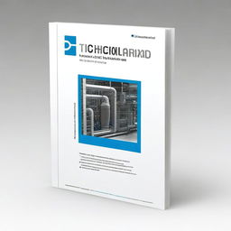 Create a detailed image of a technical handbook cover titled 'Standard Technical Specification for HVAC Ducting, Piping, Chiller, Air Cooled Split Unit, Water Cooled Package'