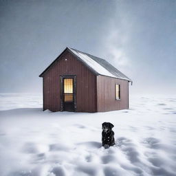 Create a photo-quality image of a night-time blizzard on the high plains