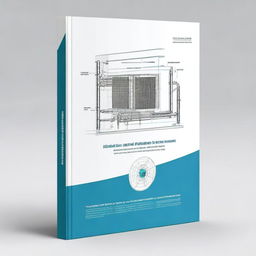 Create a detailed image of a technical handbook cover titled 'Standard Technical Specification for Installation of Air Conditioning, Duct Works, Piping, Cooling Tower, Air Handler'