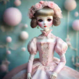 A highly detailed and artistic image of a girl styled as a ball-jointed doll