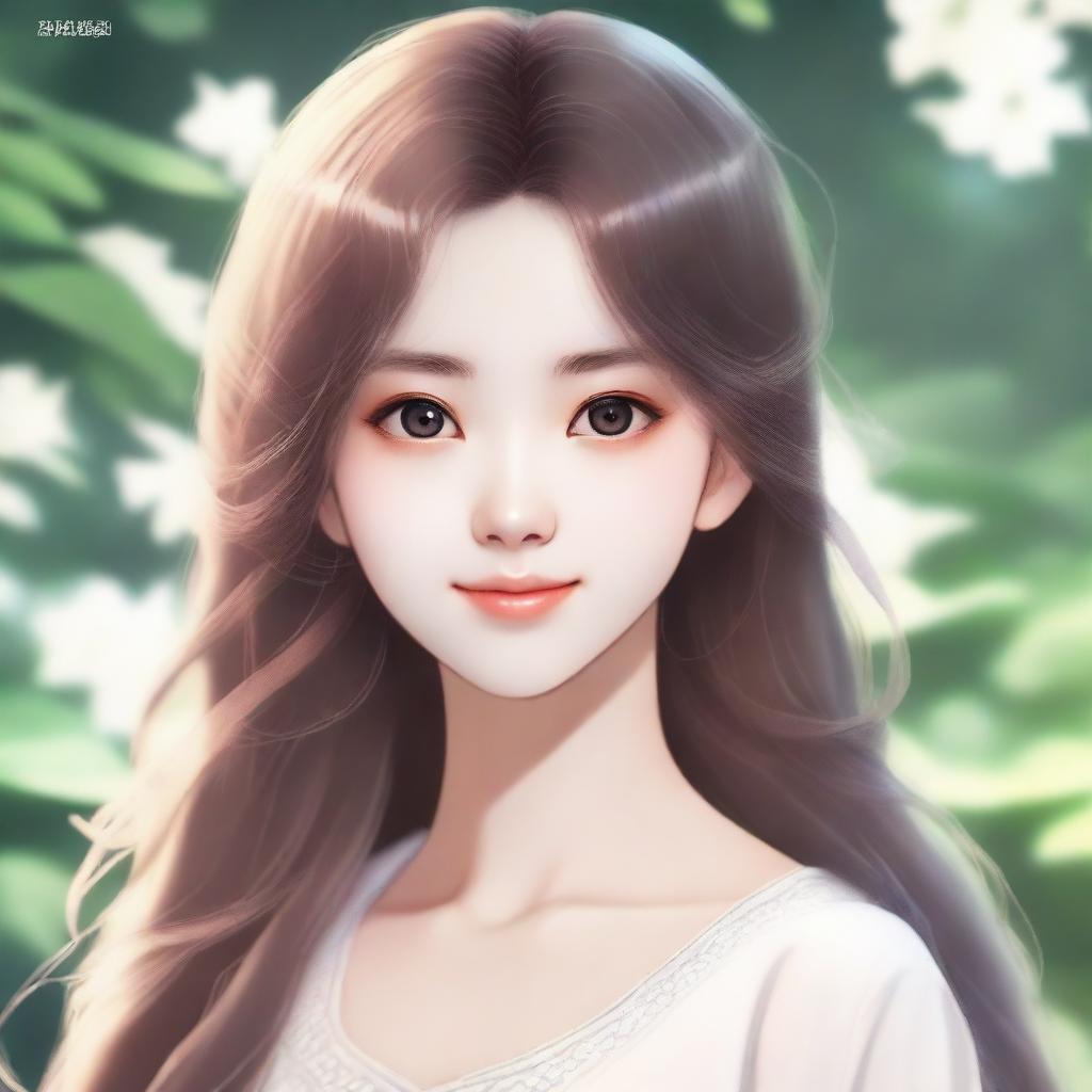 A realistic and detailed portrait of Kuroumi, a fictional character, depicted as a real girl