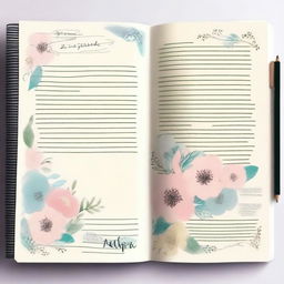 A journal page with a light background designed to inspire