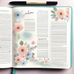 A journal page with a light background designed to inspire