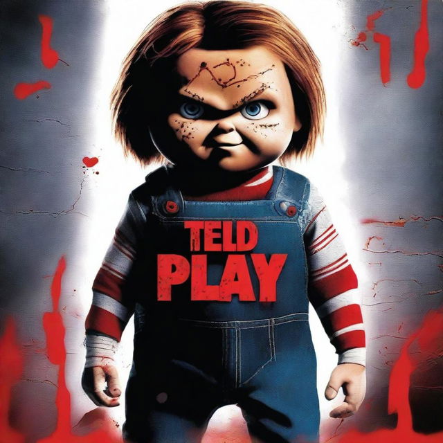 A horror movie poster featuring a crossover between Ted from Ted 2 and Chucky from the 2019 Child's Play movie